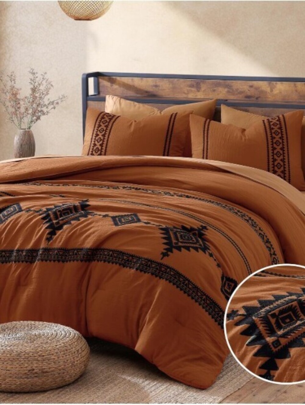 7PC BALHAM TRADE BED IN A BAG-QUEEN-RUST